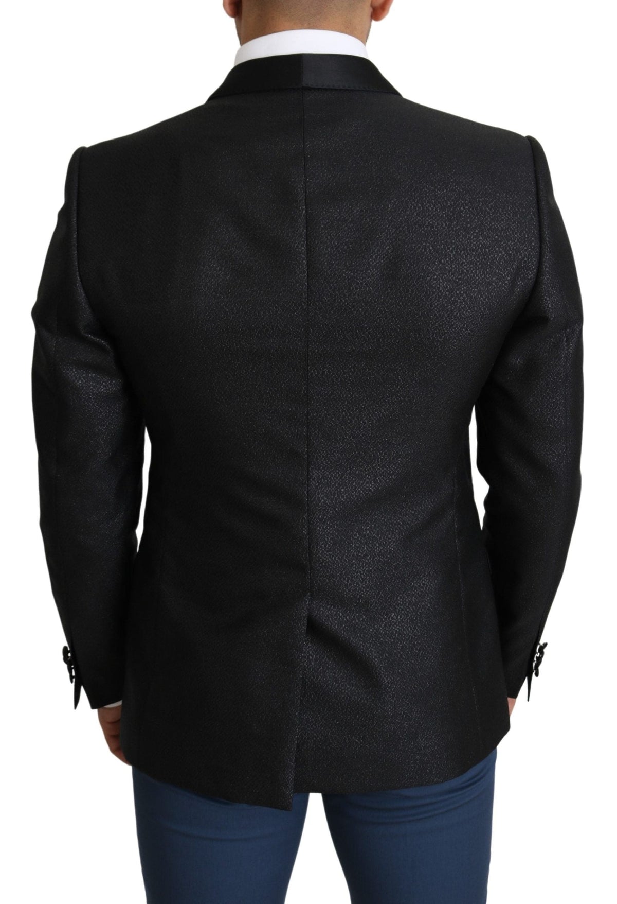 Blazer elegante de corte entallado en jacquard negro de Dolce &amp; Gabbana