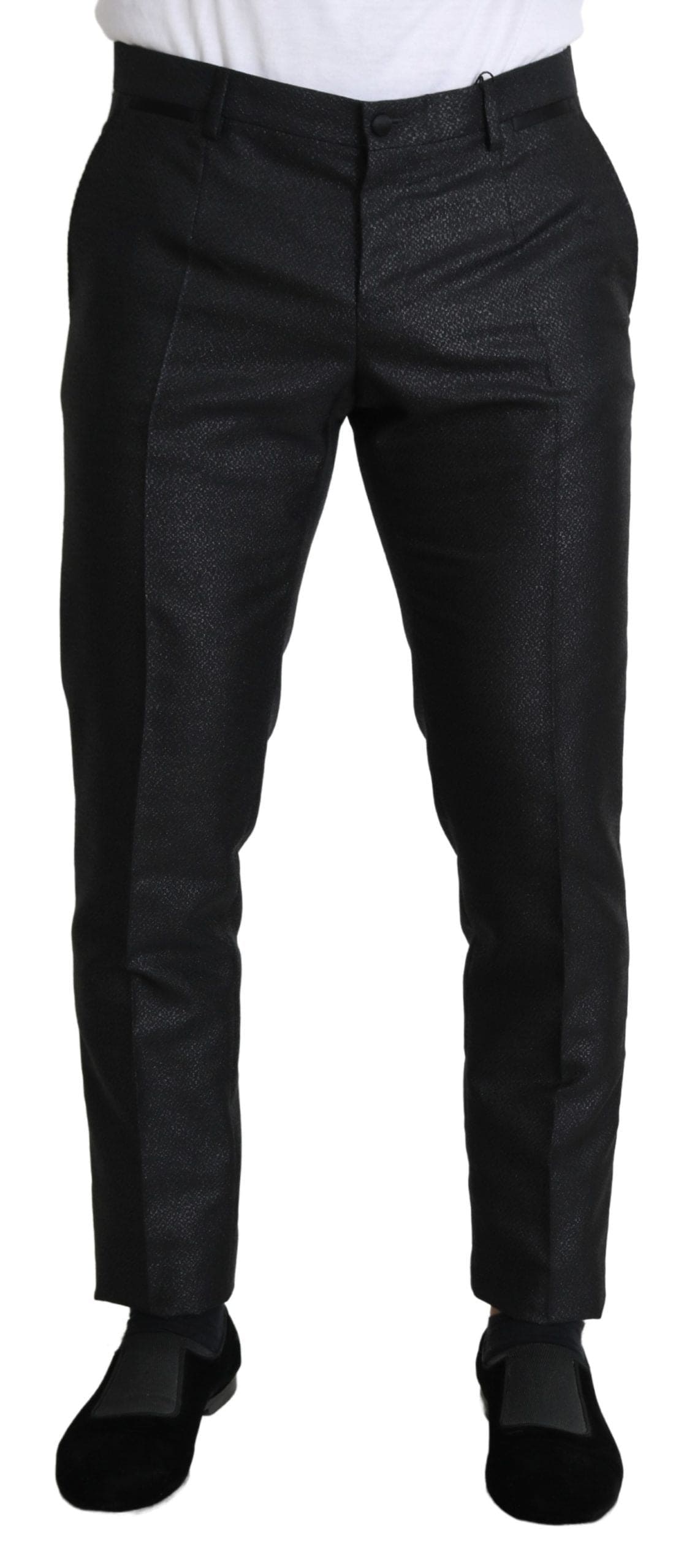 Pantalon habillé noir métallisé élégant Dolce &amp; Gabbana