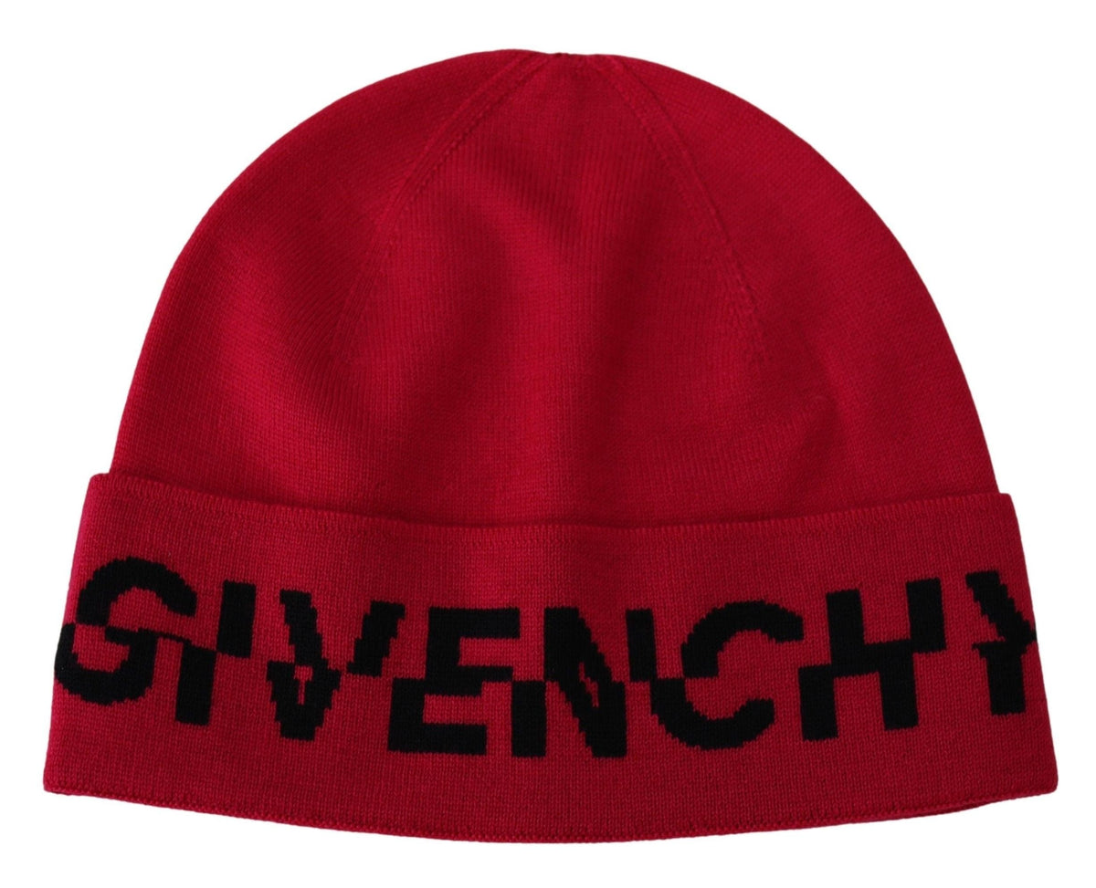 Bonnet élégant en laine Givenchy avec logo contrasté emblématique