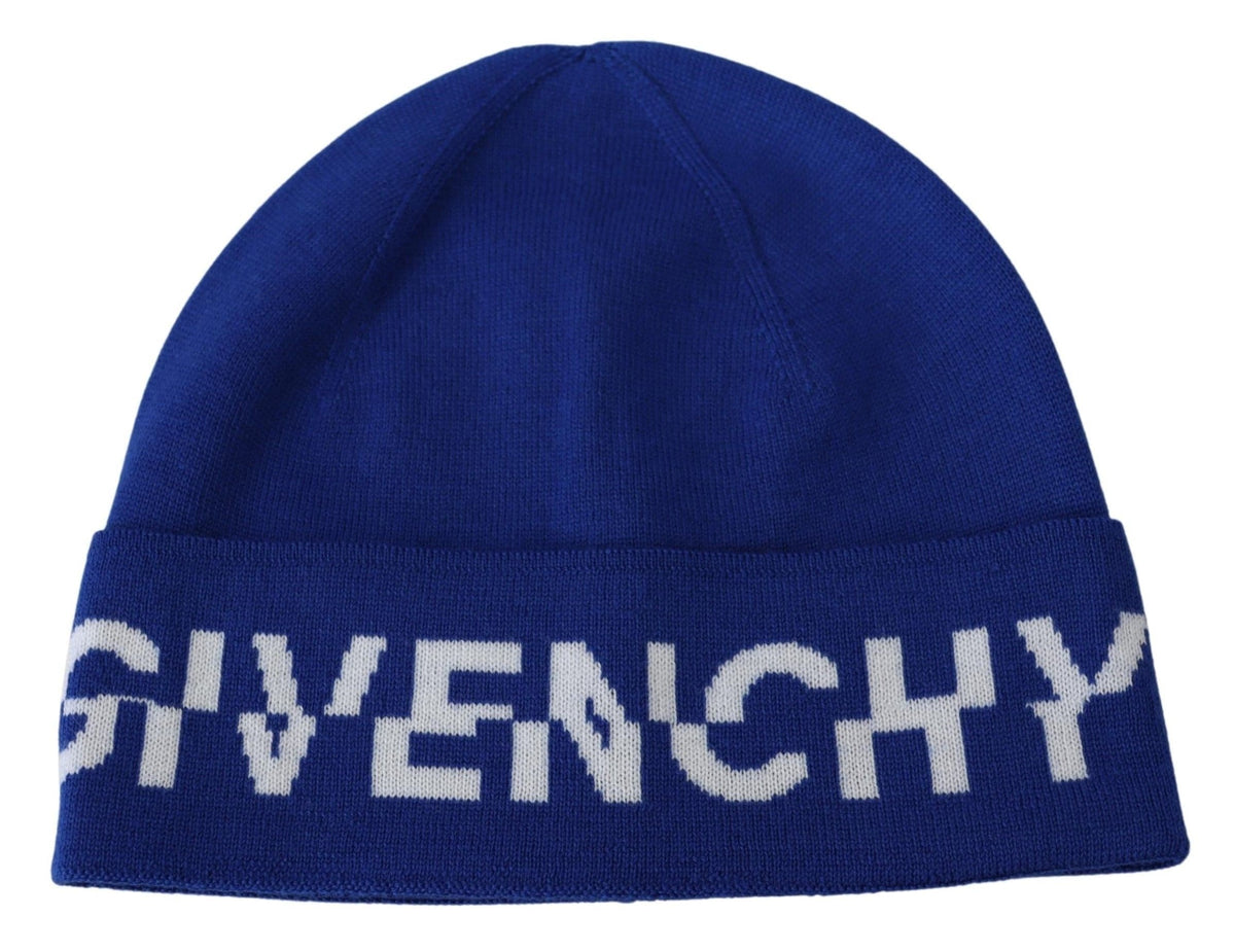 Bonnet unisexe en laine cobalt avec logo Givenchy Chic