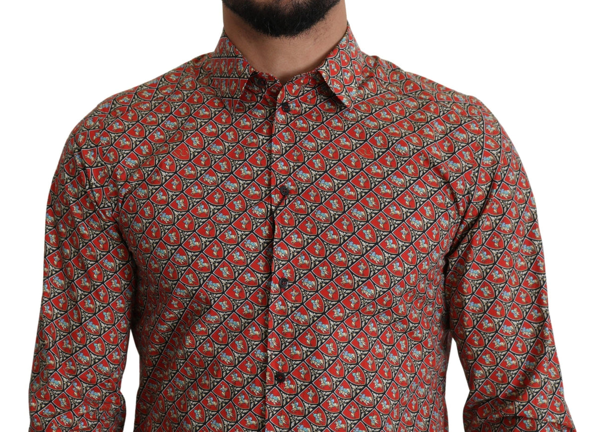 Chemise élégante en coton coupe Martini rouge Dolce &amp; Gabbana