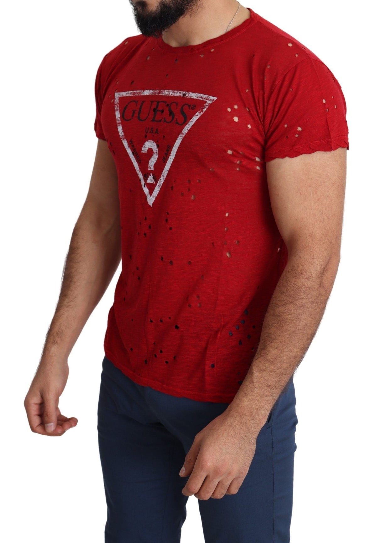 T-shirt Guess en coton stretch rouge radiant