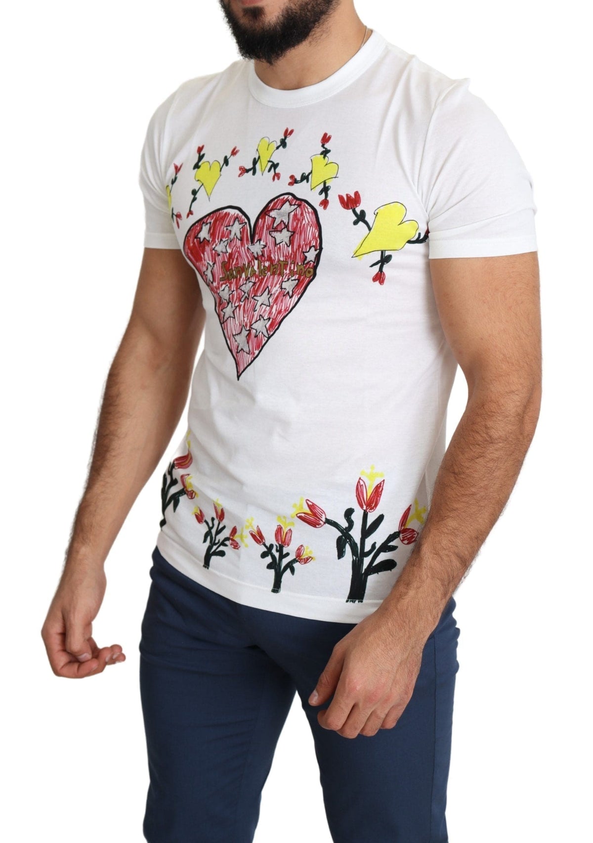 Camiseta de cuello redondo con estampado elegante de San Valentín de Dolce &amp; Gabbana