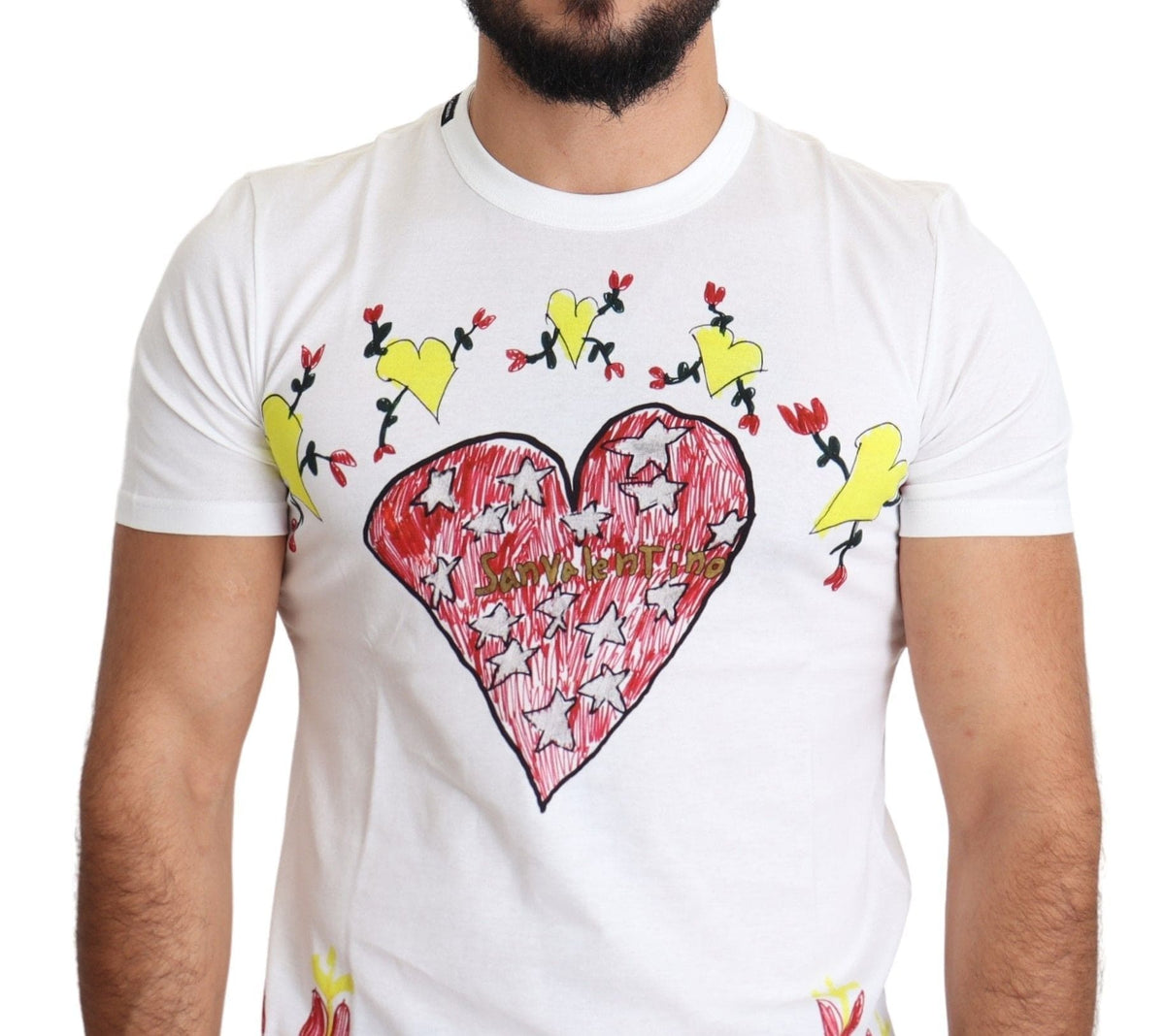 Camiseta de cuello redondo con estampado elegante de San Valentín de Dolce &amp; Gabbana