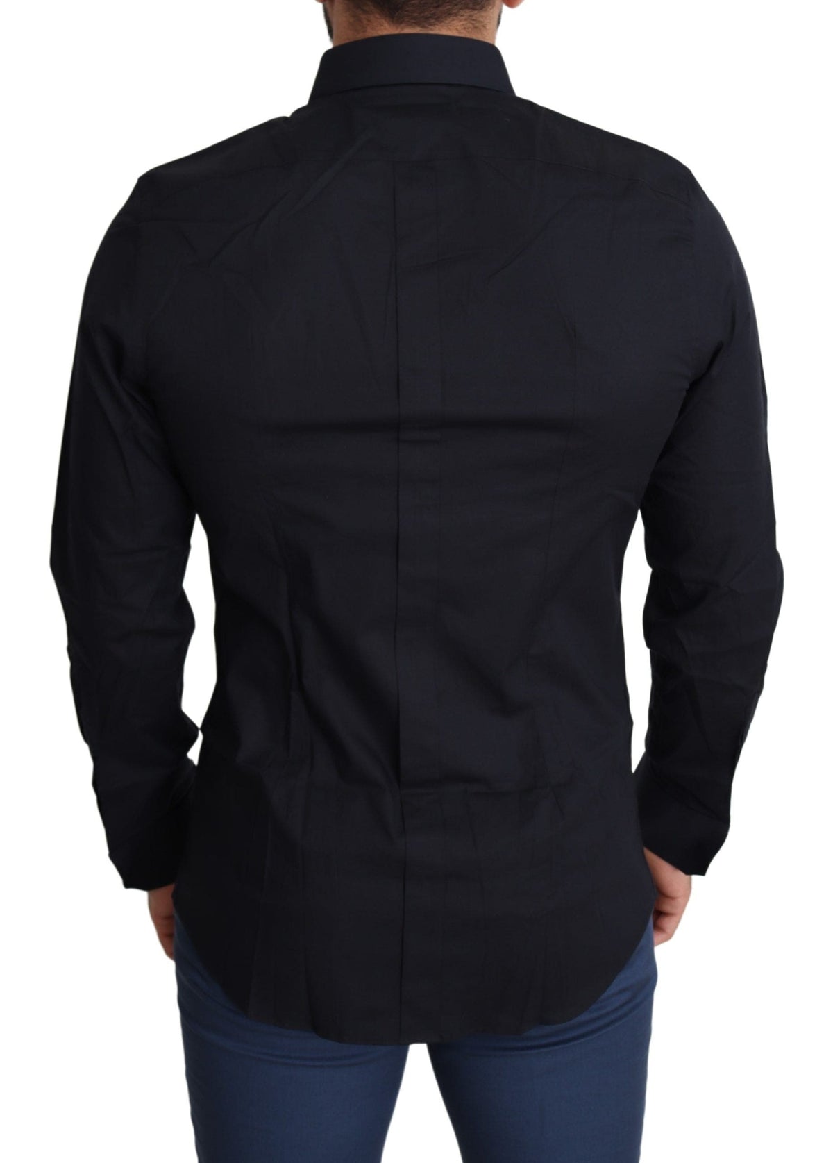 Chemise habillée slim en coton stretch noire Dolce &amp; Gabbana