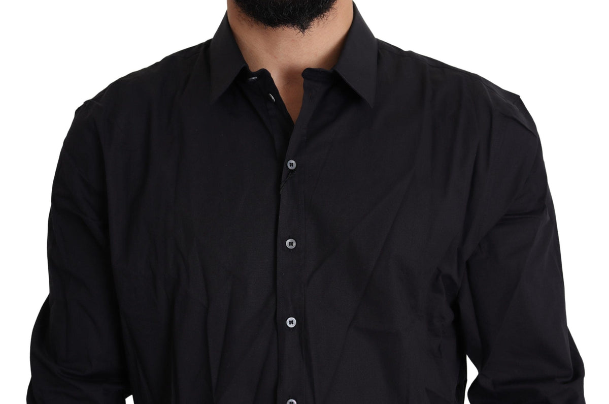 Chemise habillée noire élégante à coupe slim Dolce &amp; Gabbana