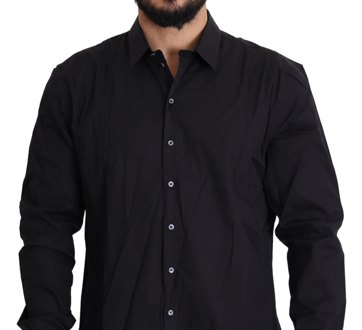 Camisa de vestir negra elegante de corte entallado de Dolce &amp; Gabbana