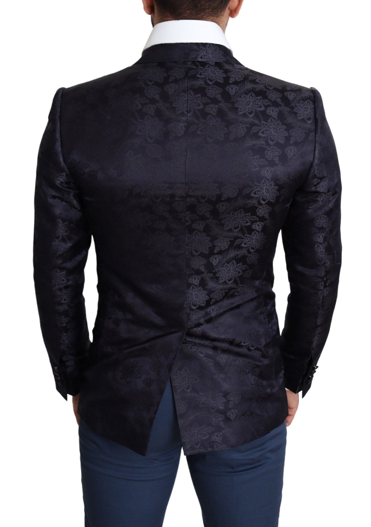 Blazer elegante de seda tipo martini en azul de Dolce &amp; Gabbana