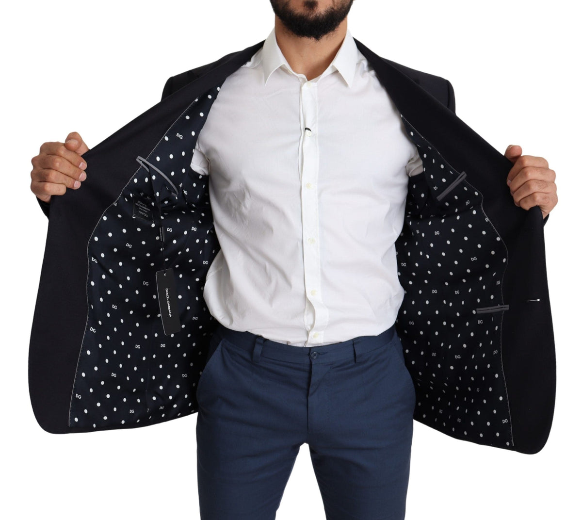 Blazer elegante de lana virgen negra para hombre de Dolce &amp; Gabbana