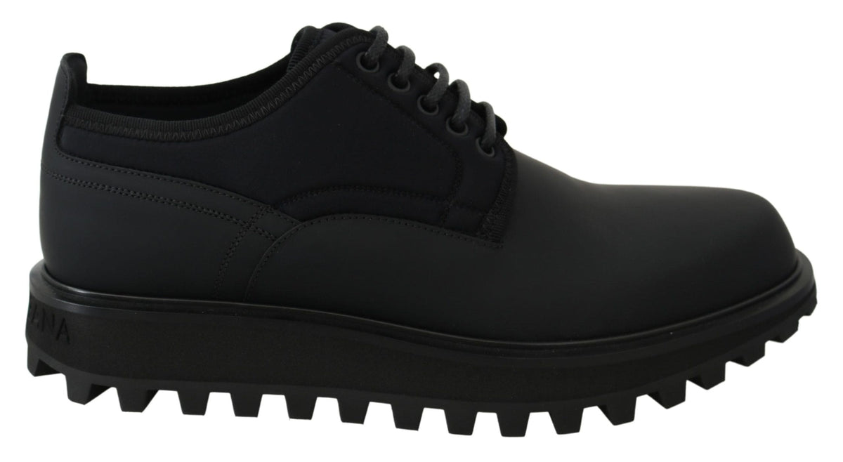 Chaussures Derby élégantes en cuir de veau noir Dolce &amp; Gabbana