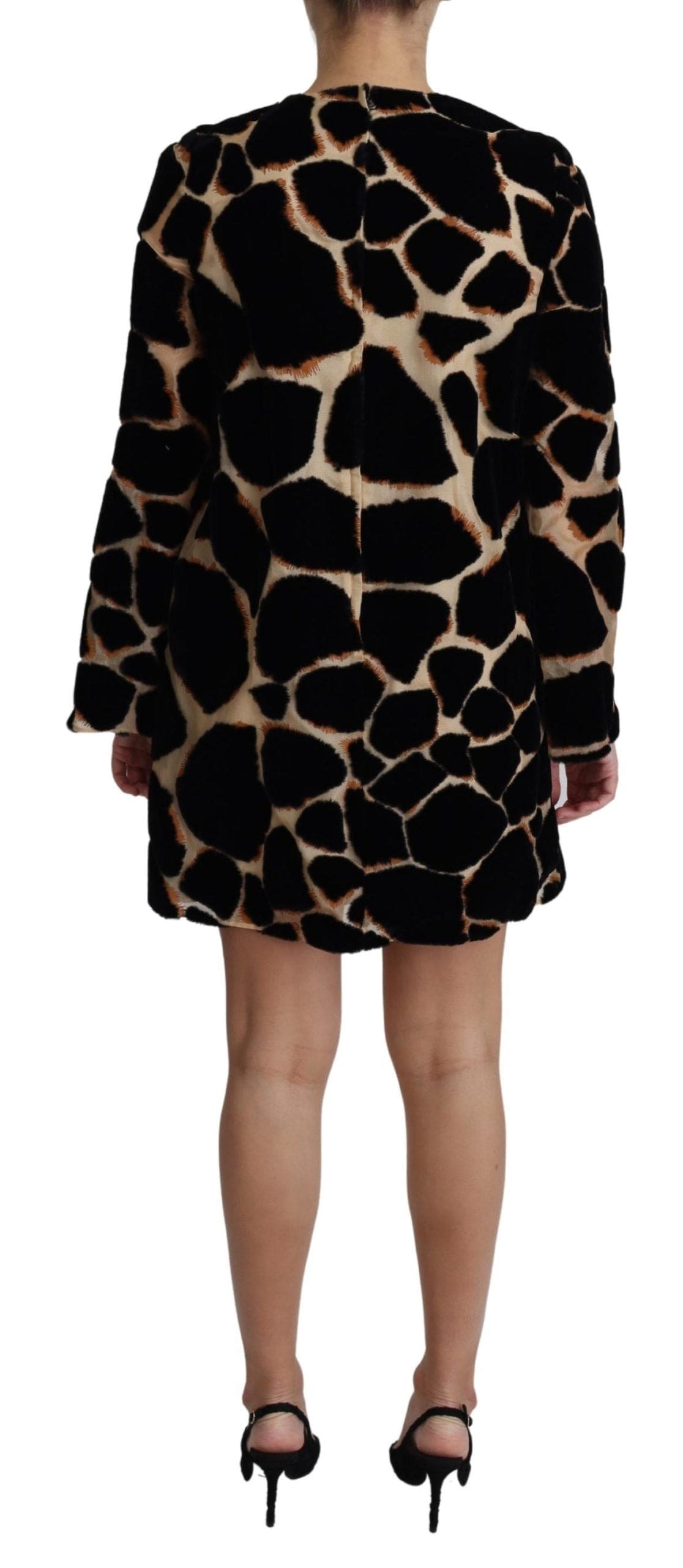 Robe courte droite à imprimé girafe chic Dolce &amp; Gabbana