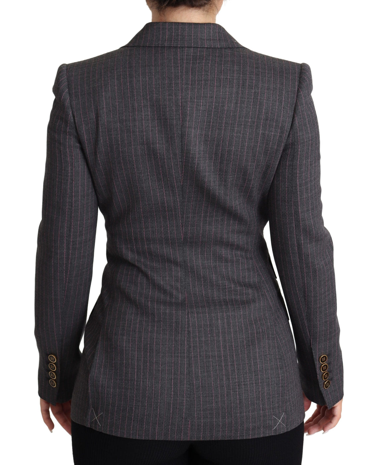 Blazer elegante de lana elástica gris de Dolce &amp; Gabbana