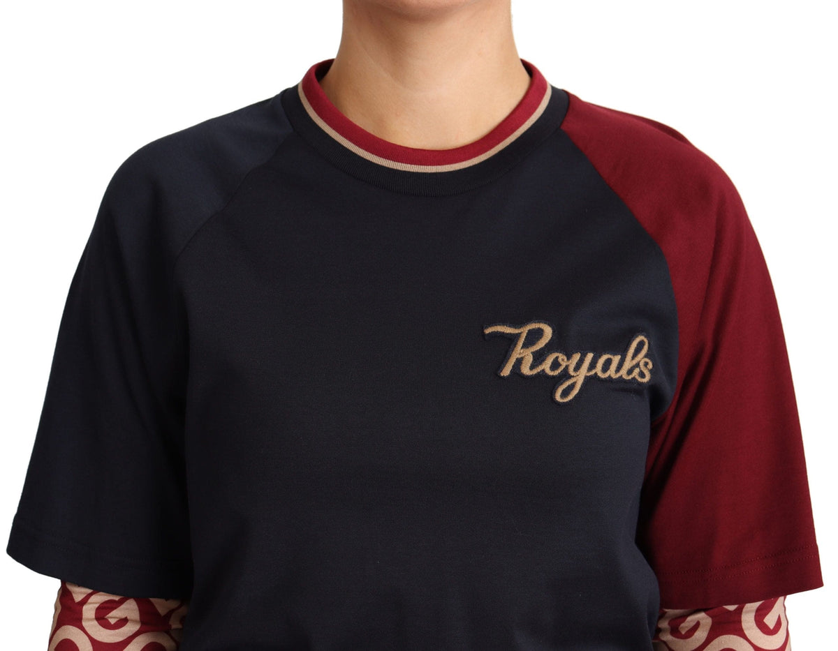 Pull ras du cou en coton multicolore Royals Dolce &amp; Gabbana