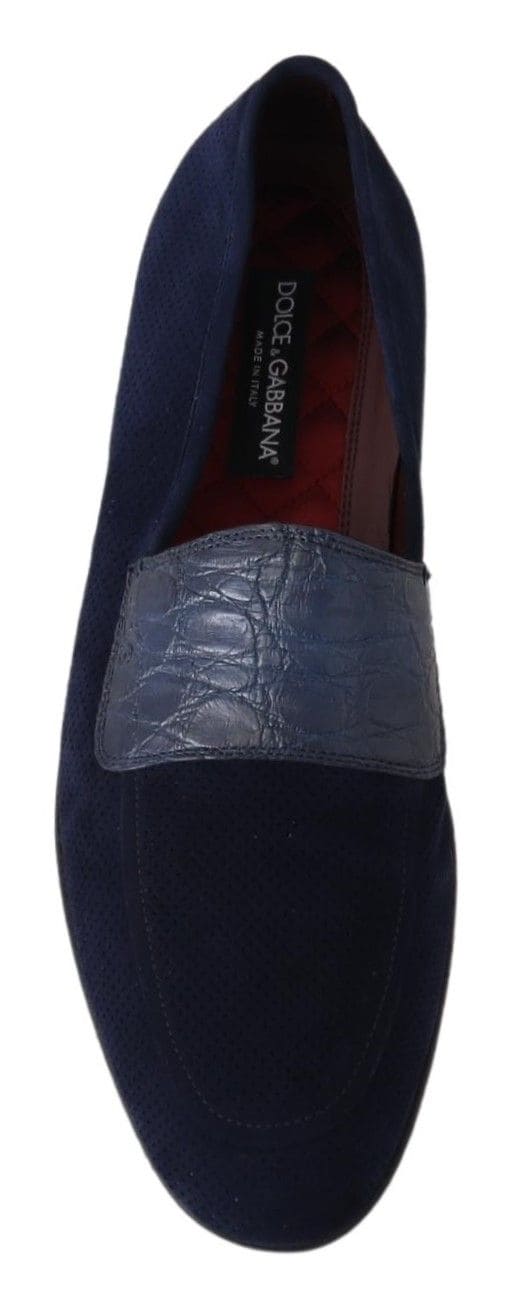 Mocassins élégants en cuir suédé bleu Dolce &amp; Gabbana