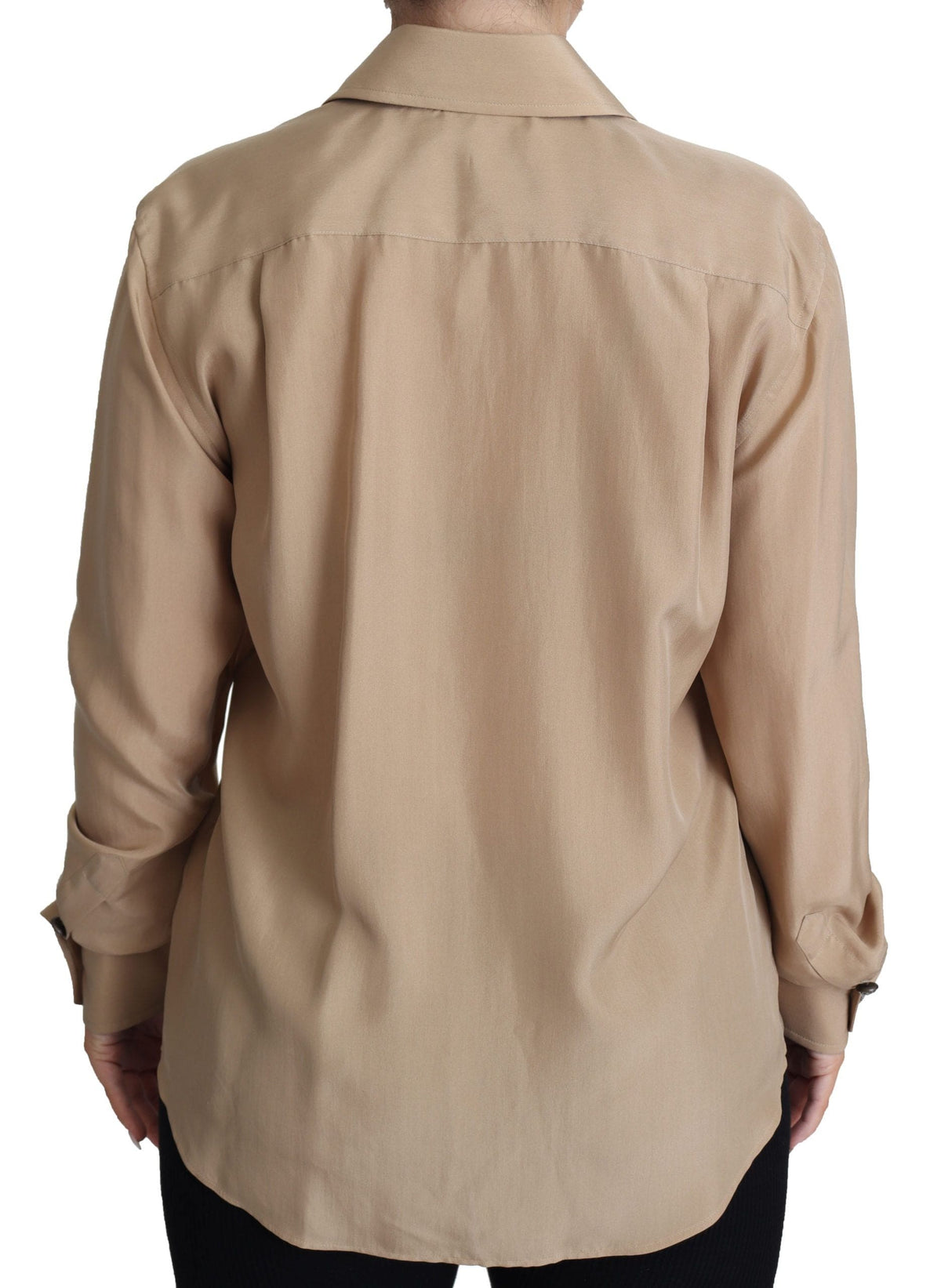 Chemise en soie beige élégante Dolce &amp; Gabbana