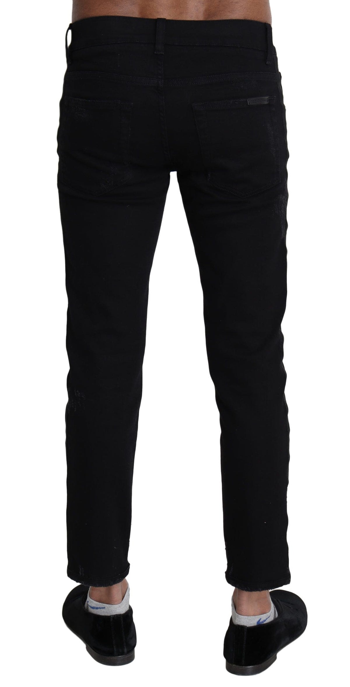 Jean skinny noir élégant Dolce &amp; Gabbana avec broderie