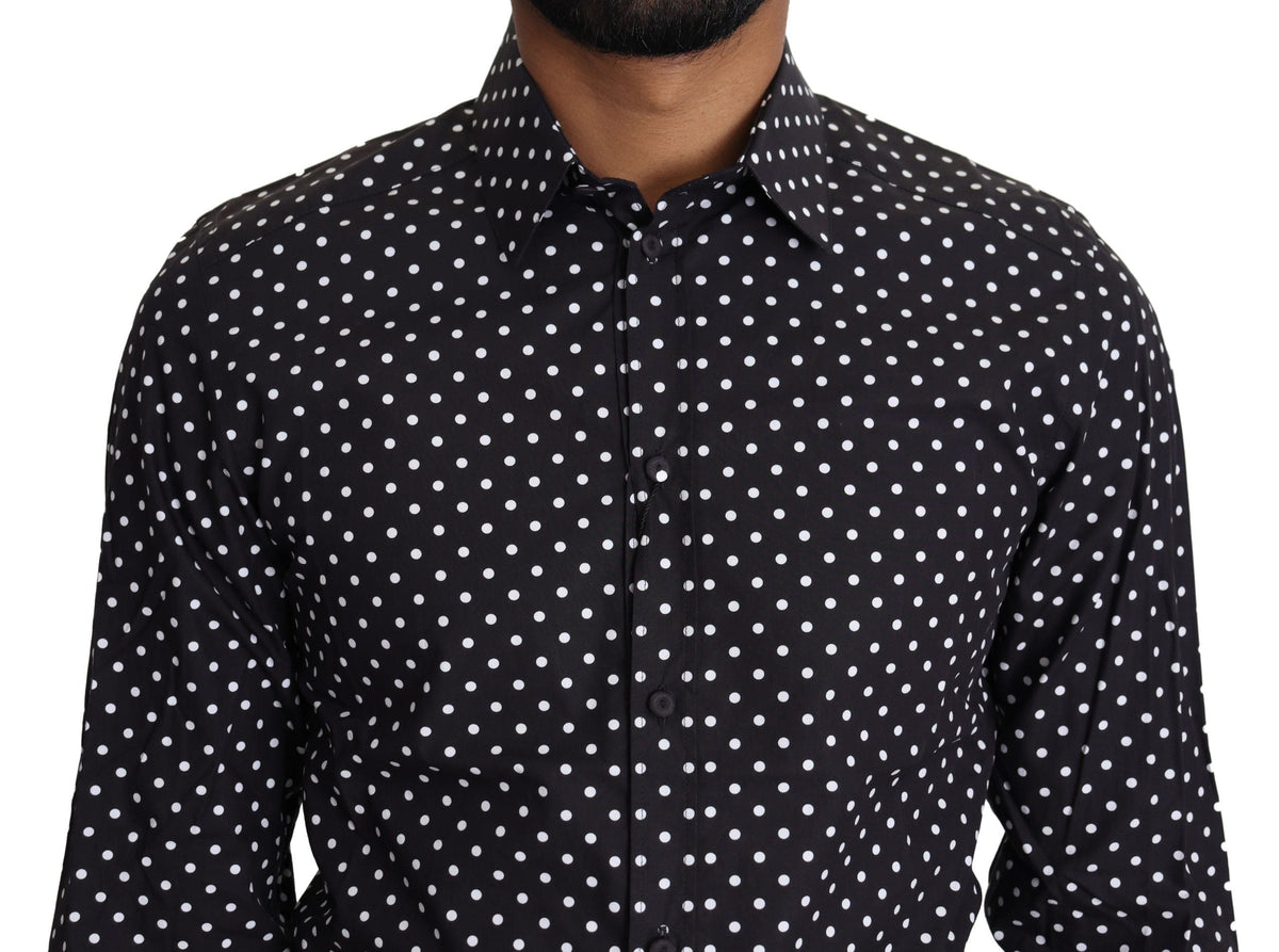 Chemise à manches longues élégante à pois pour homme Dolce &amp; Gabbana