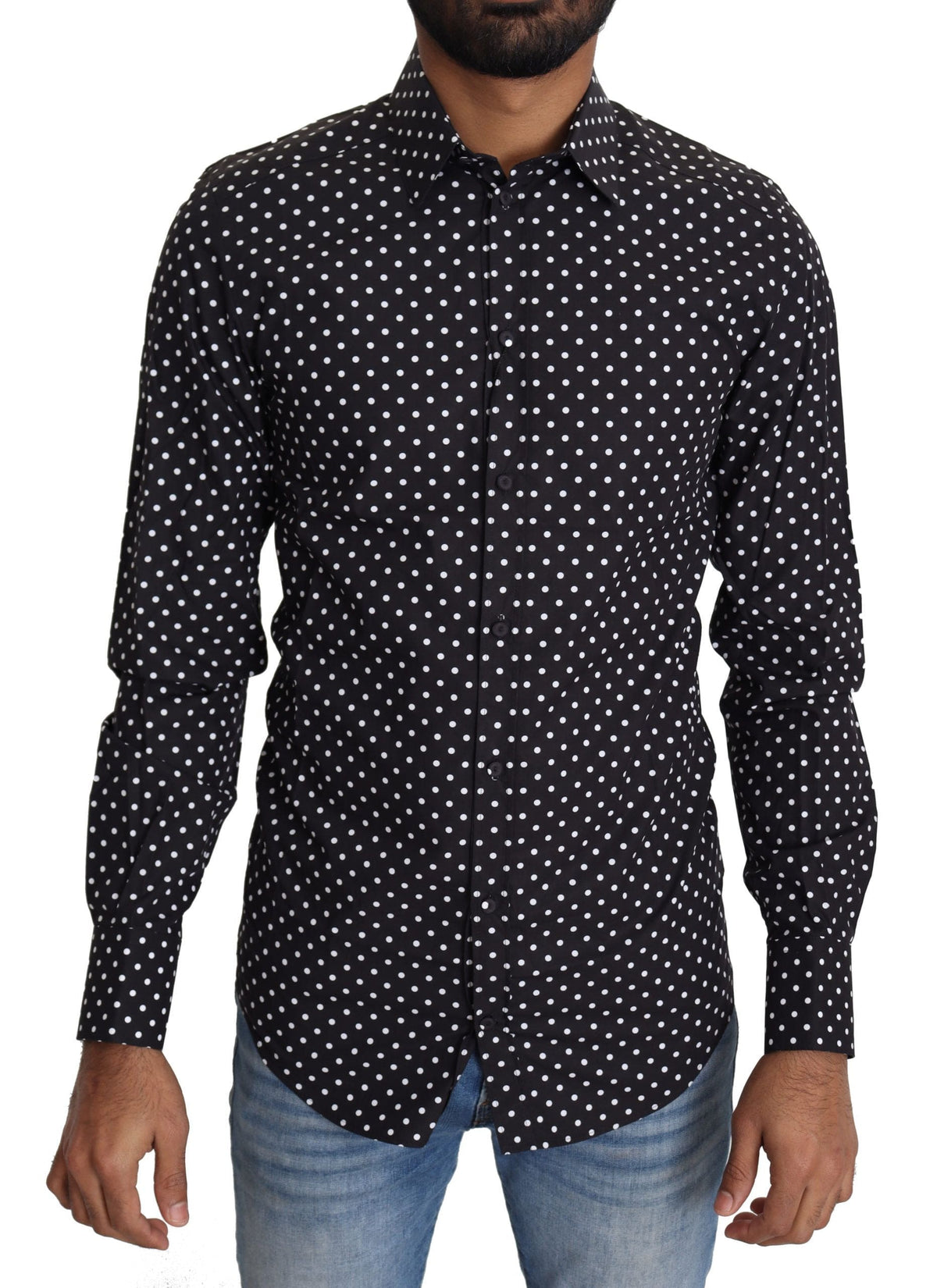 Chemise à manches longues élégante à pois pour homme Dolce &amp; Gabbana