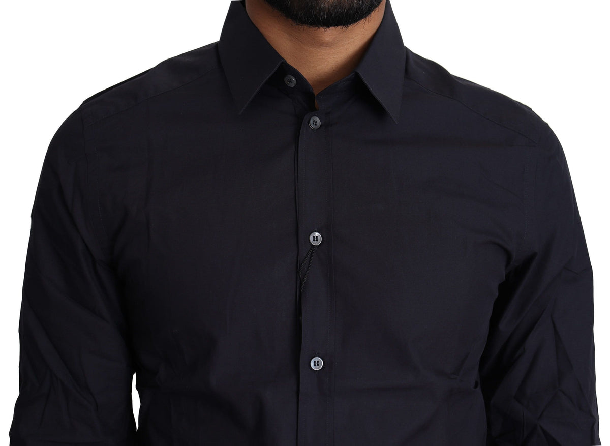 Chemise habillée slim bleu marine Dolce &amp; Gabbana Gold Series