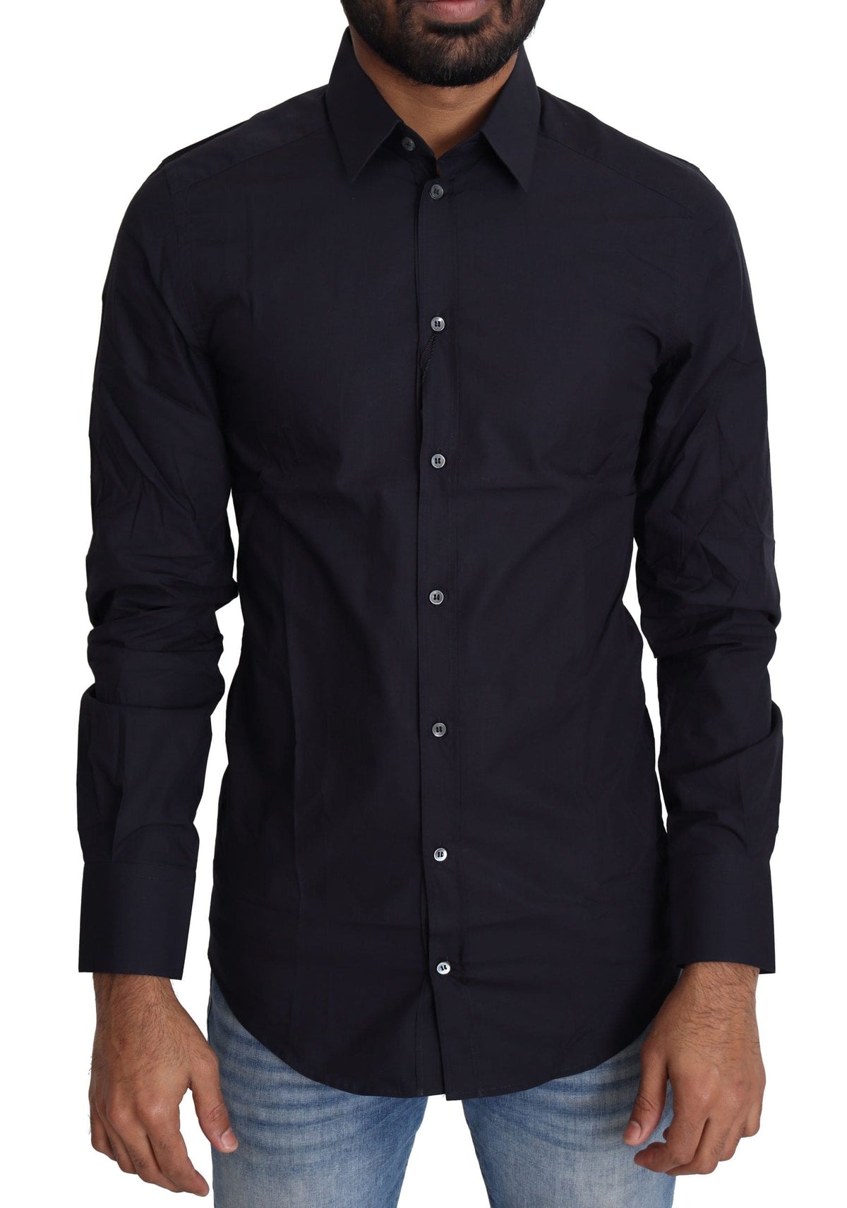 Chemise habillée slim bleu marine Dolce &amp; Gabbana Gold Series