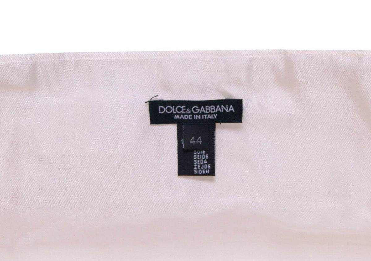 Dolce &amp; Gabbana Ceinture de smoking en soie blanche élégante