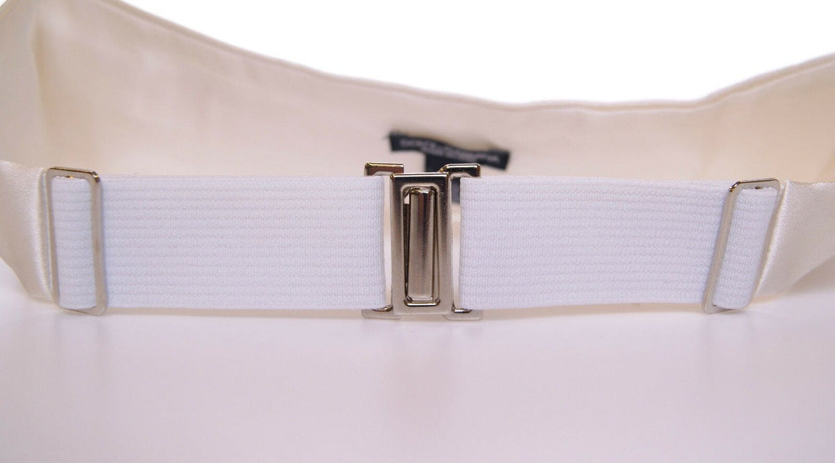 Dolce &amp; Gabbana Ceinture de smoking en soie blanche élégante