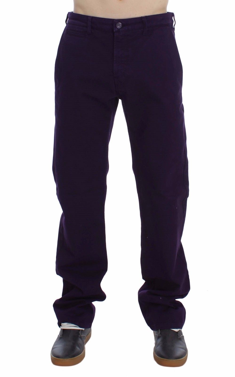 Pantalon chino slim en coton stretch violet GF Ferre