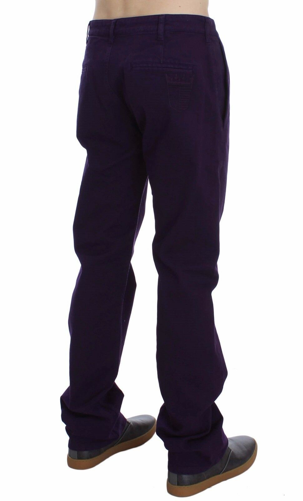 Pantalon chino slim en coton stretch violet GF Ferre