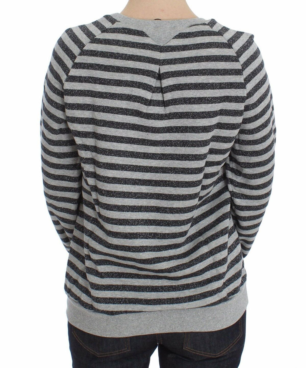 Pull ras du cou rayé gris chic Exte