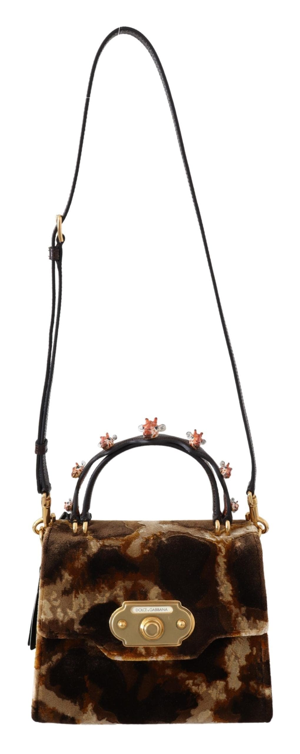 Sac de bienvenue Dolce &amp; Gabbana à motif girafe élégant avec des accents dorés