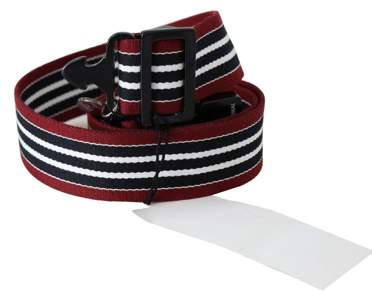 Ceinture en cuir rayée noire et rouge pour costume national