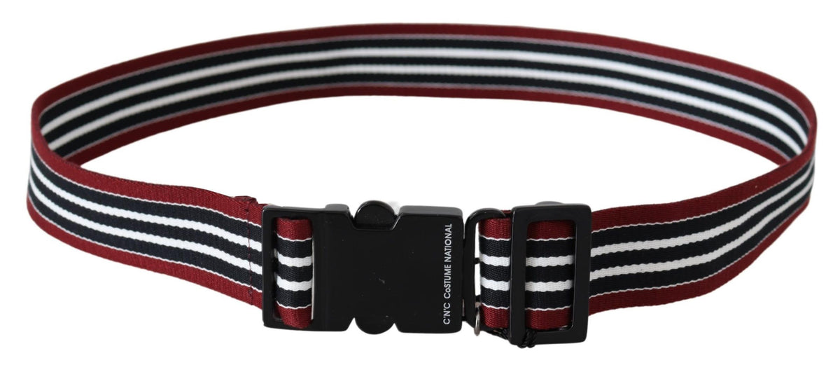 Ceinture en cuir rayée noire et rouge pour costume national