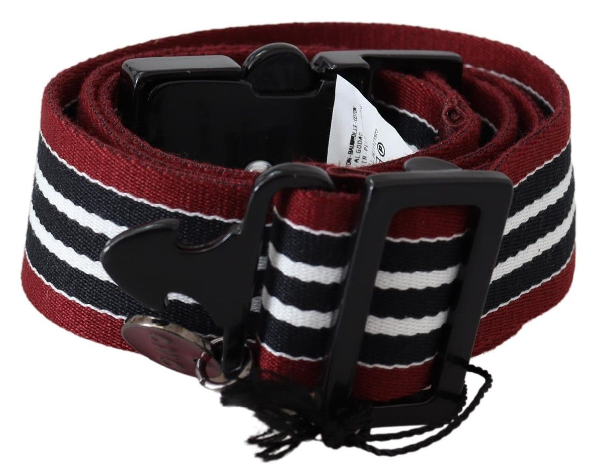 Ceinture en cuir rayée noire et rouge pour costume national