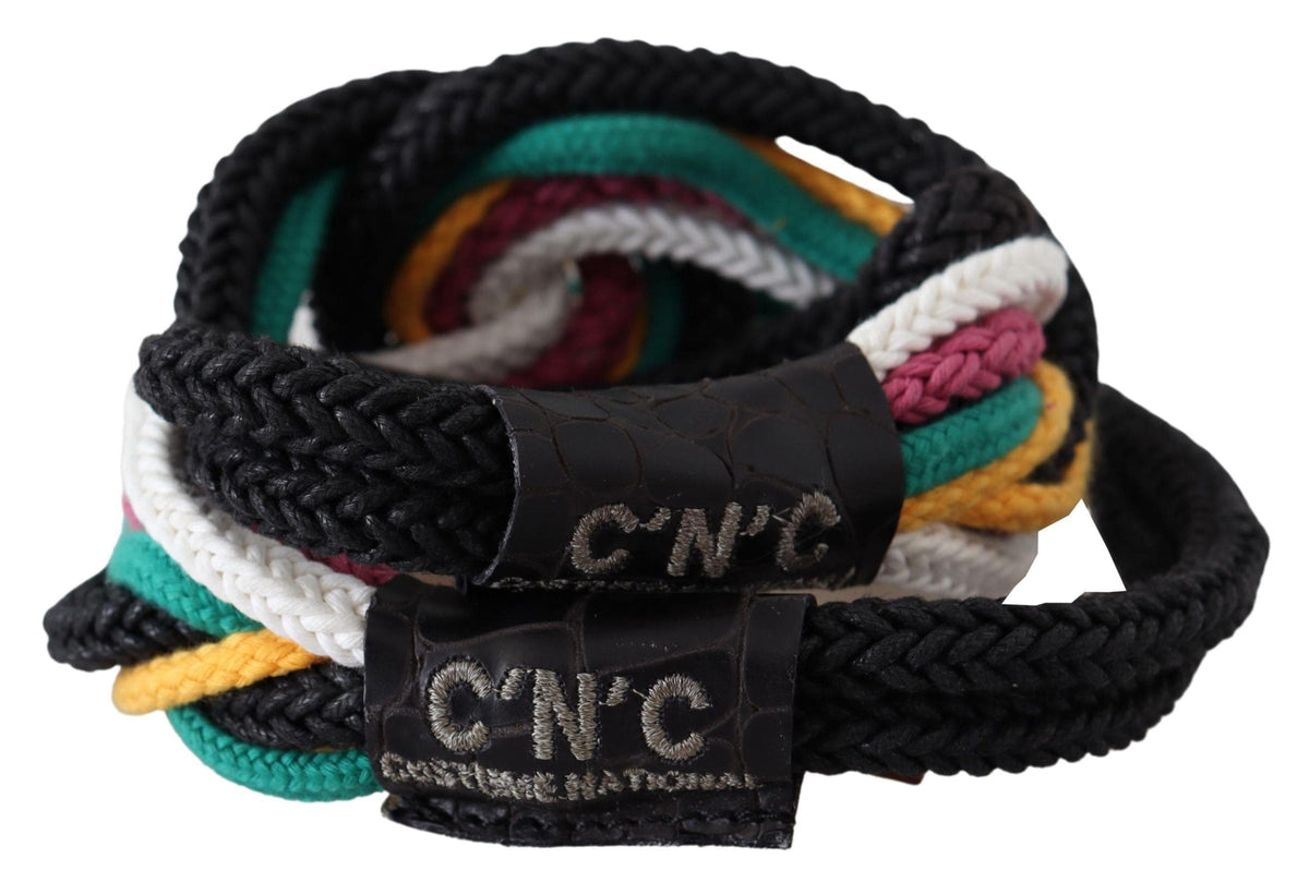 Costume National Chic Ceinture en corde torsadée multicolore