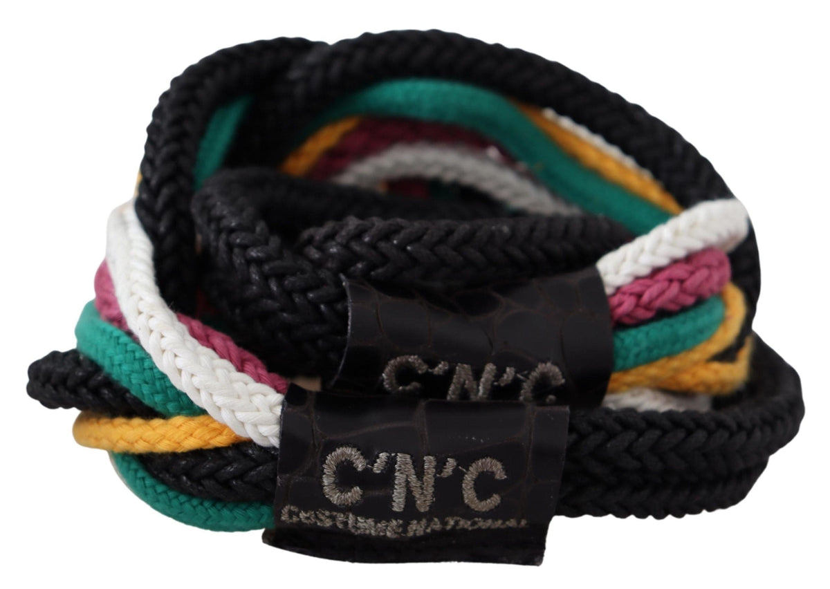 Costume National Chic Ceinture en corde torsadée multicolore