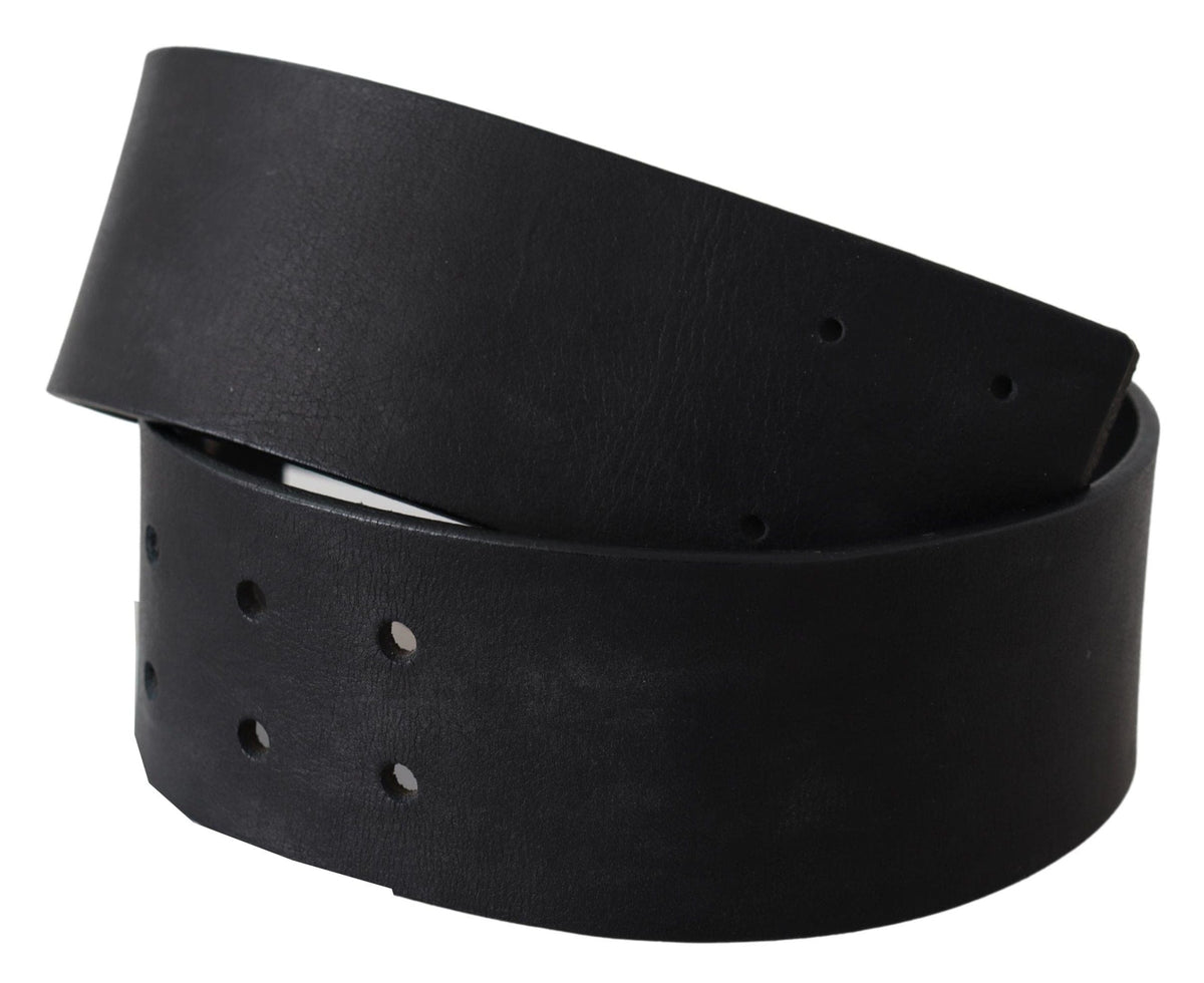 Ceinture élégante en cuir noir uni GF Ferre