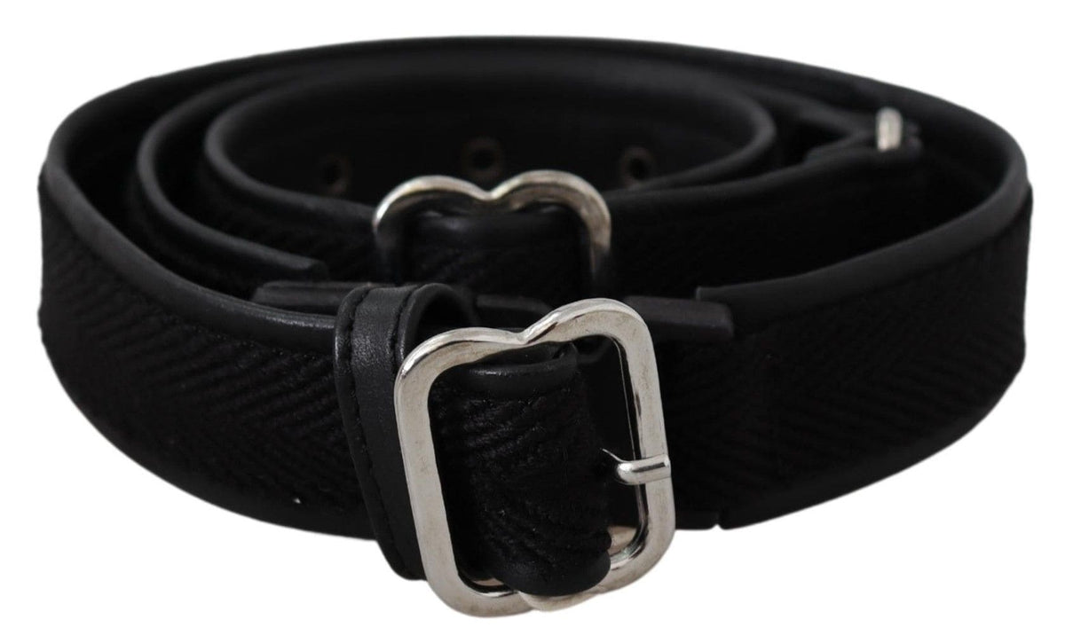 Ceinture en cuir noir chic GF Ferre avec boucle chromée