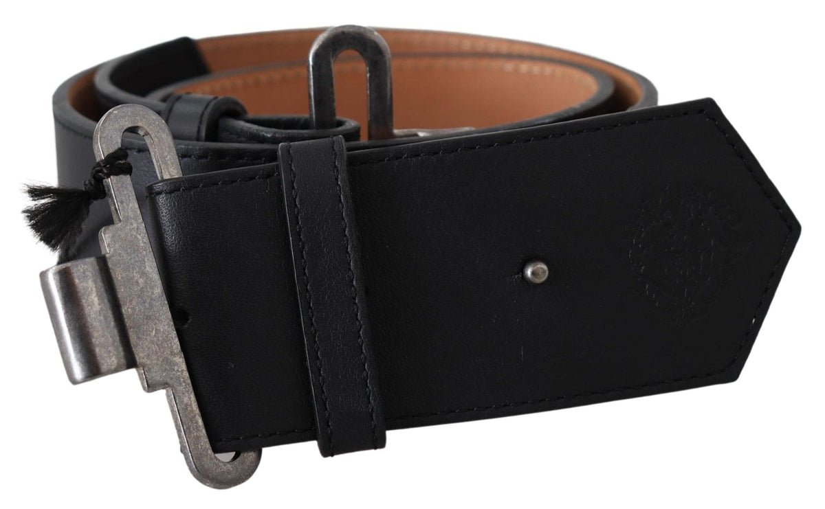 Ceinture ajustable en cuir noir chic Ermanno Scervino