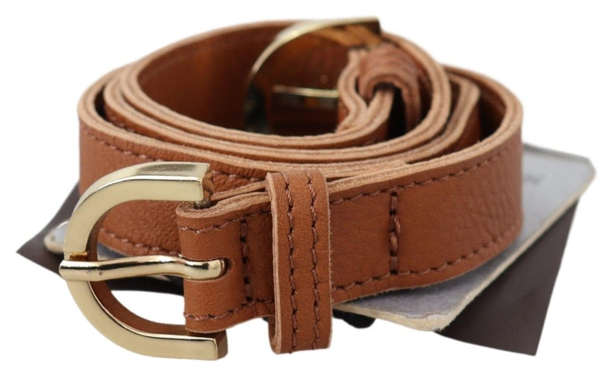 Ceinture élégante à double boucle en cuir marron Scervino Street