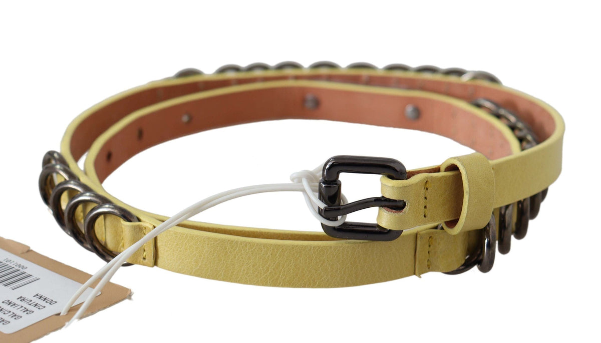 Ceinture fine en cuir jaune chic de John Galliano