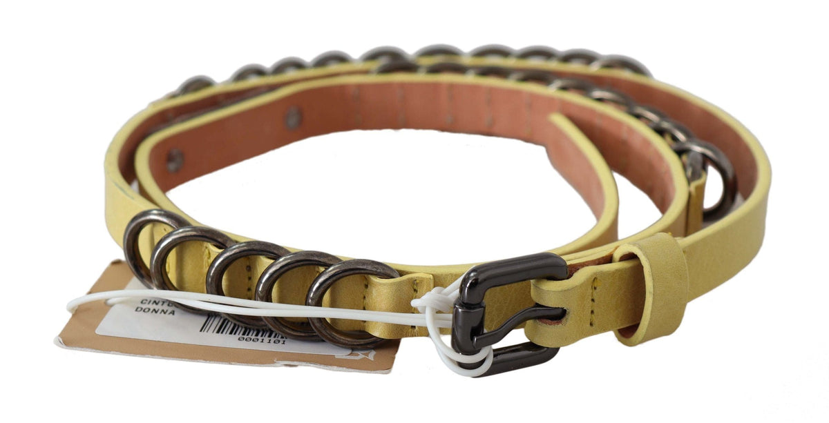 Ceinture fine en cuir jaune chic de John Galliano