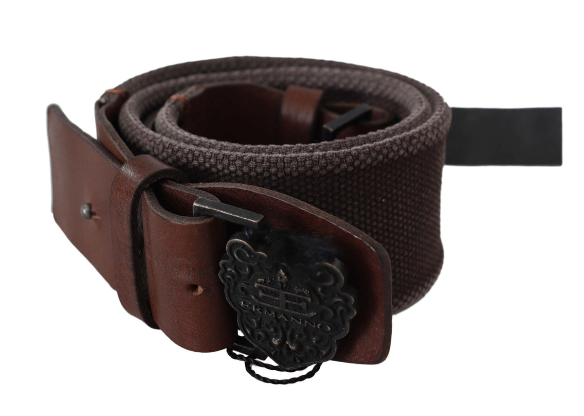 Ceinture classique en cuir marron foncé Ermanno Scervino avec boucle à logo