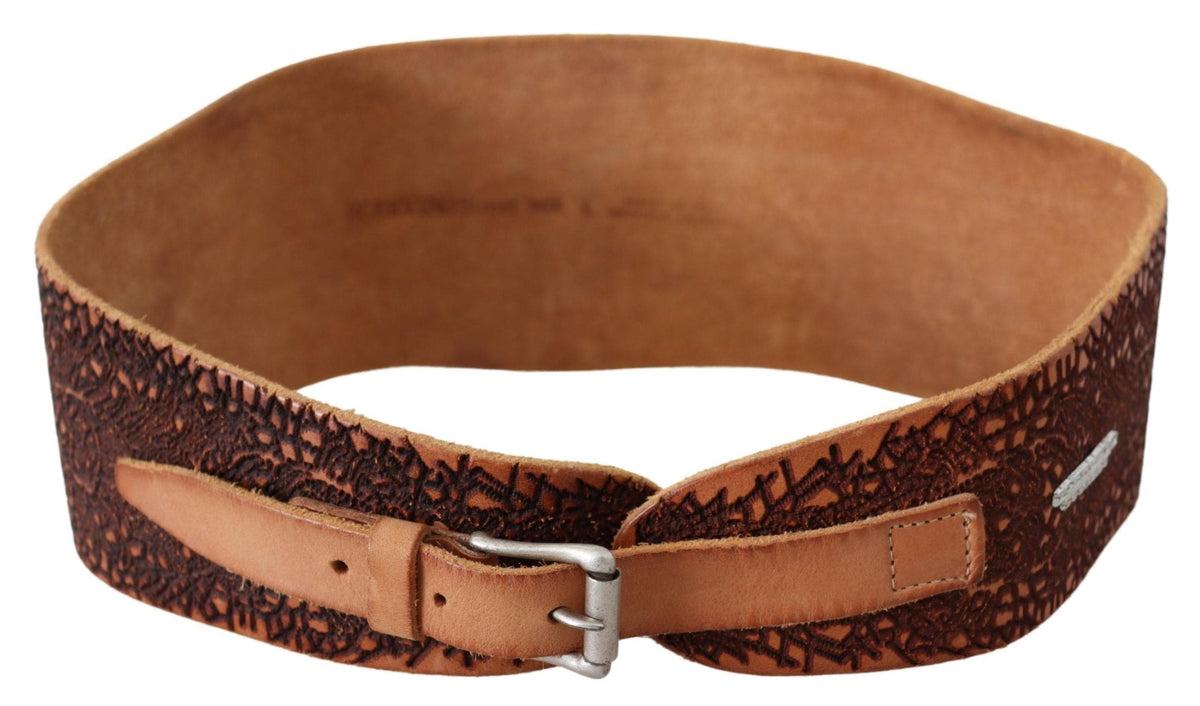 Ceinture élégante en cuir marron de la rue Scervino