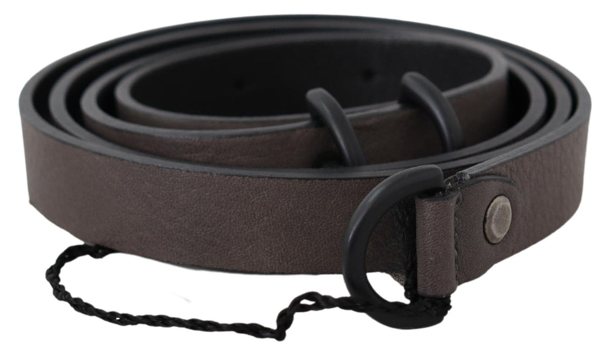 Costume National Élégant Ceinture En Cuir Marron Foncé