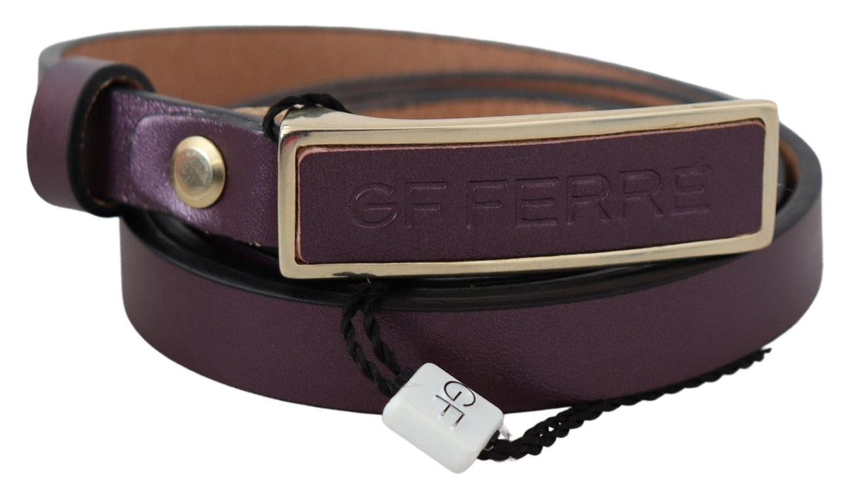 Ceinture élégante en cuir marron GF Ferre avec boucle dorée