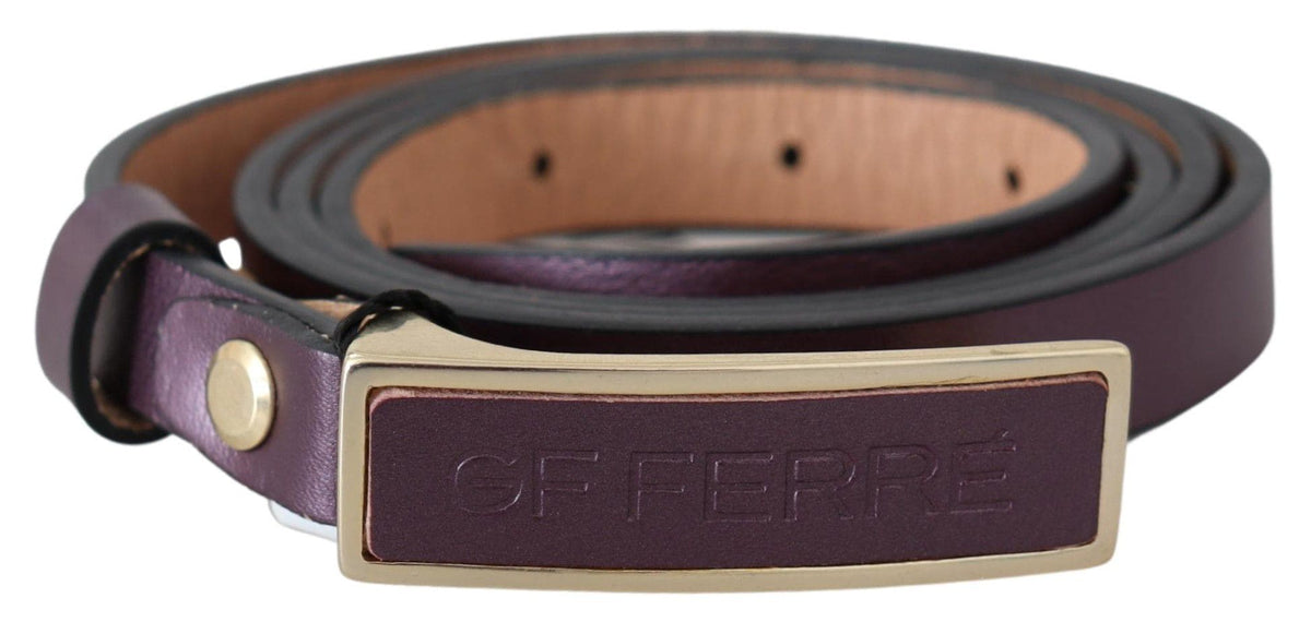 Ceinture élégante en cuir marron GF Ferre avec boucle dorée