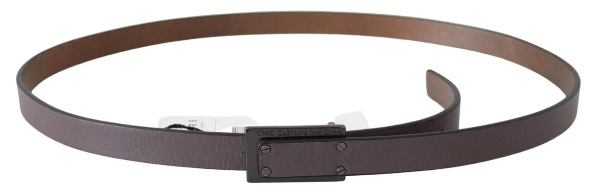 Costume National Élégant Ceinture En Cuir Marron Foncé