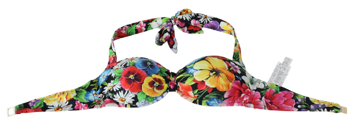 Top de bikini de alta gama Floral Elegance de Dolce &amp; Gabbana