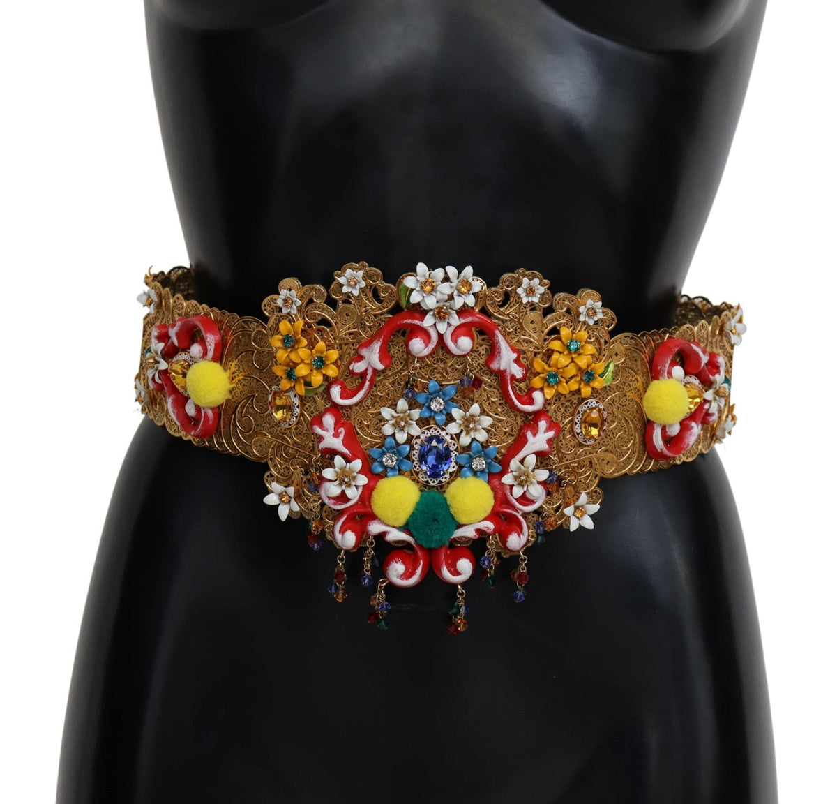 Ceinture à cristaux et fleurs dorées Dolce &amp; Gabbana