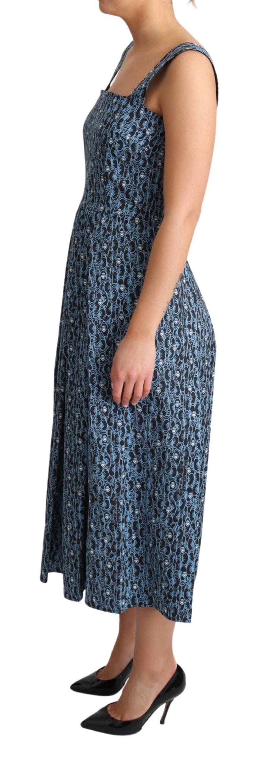 Robe trapèze bleue élégante sans manches Dolce &amp; Gabbana à cœur